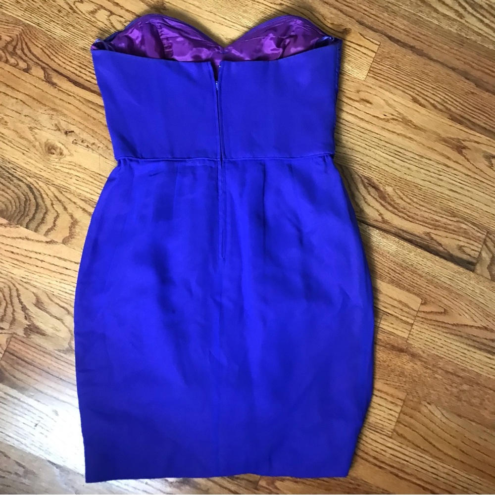 Vintage Kathryn Conover Purple Silk Strapless Dress - Picture 6 of 9